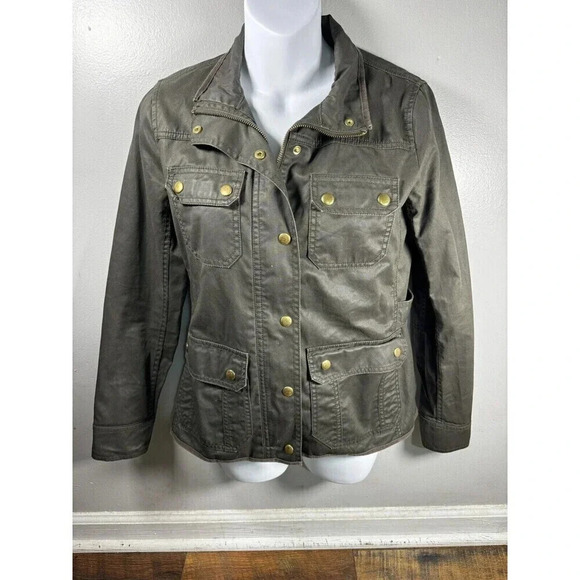 J Crew XSMALL Downtown Field Utility Jacket Coated Army Green - Picture 1 of 8